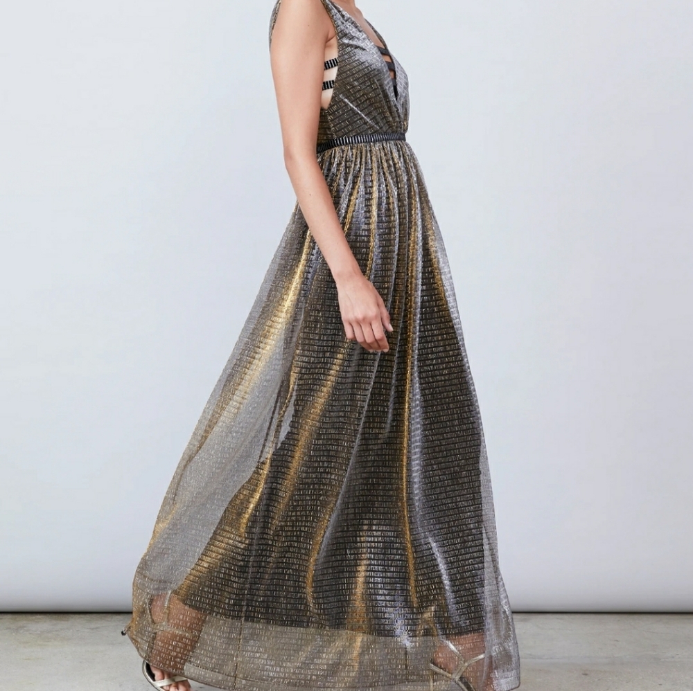 Allen Schwartz Zoza Deep V Maxi Dress